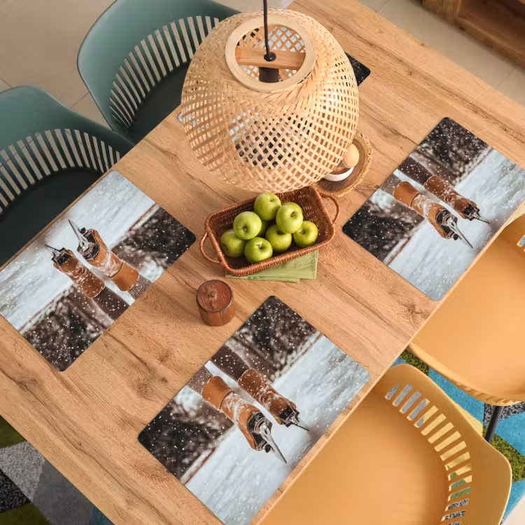 Placemat - 6 stuks - Schaatsen - IJs - Winter - Sneeuw — 4