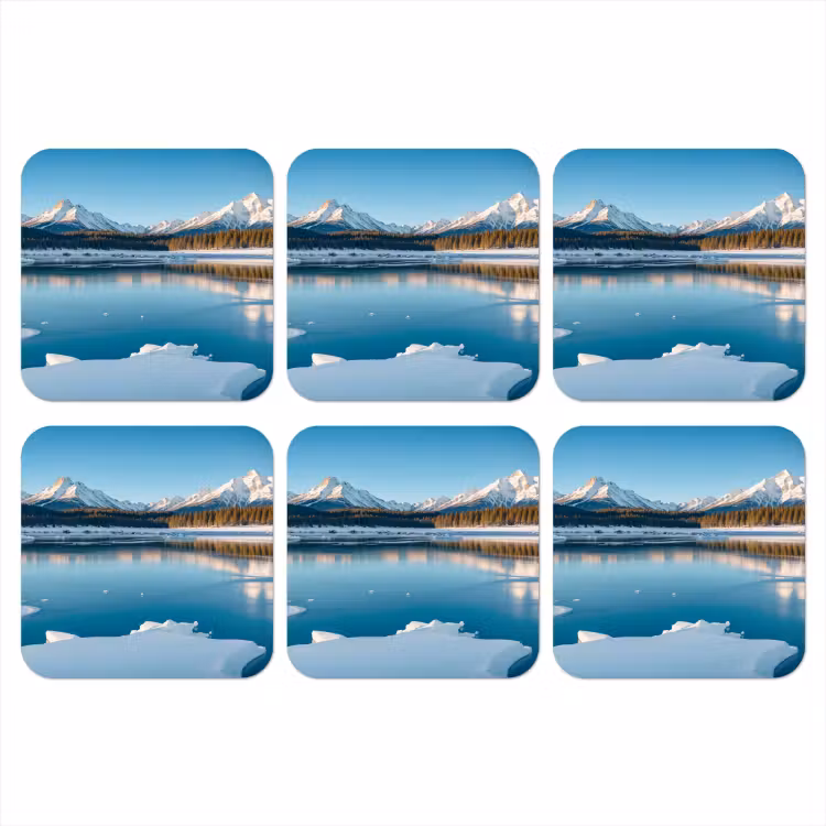 Onderzetter - Landschap - Winter - Meer - Bergen - Uitzicht - IJs — 1