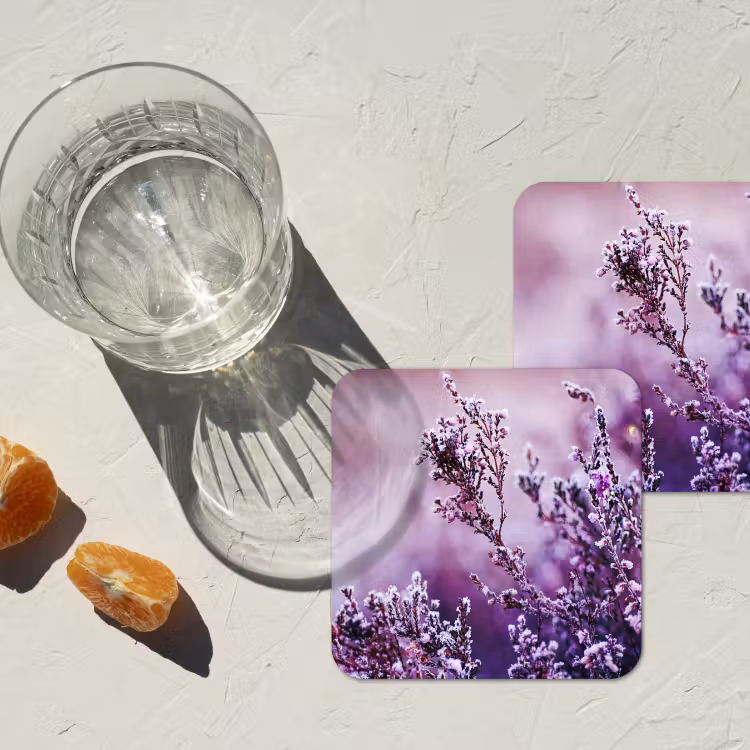 Onderzetter - Lavendel - Winter - Bloemen - Paars — 2