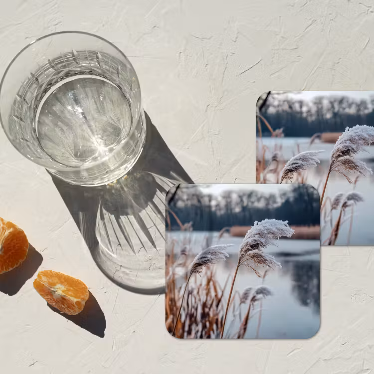 Onderzetter - Riet - Gras - Natuur - Winter - Meer — 2