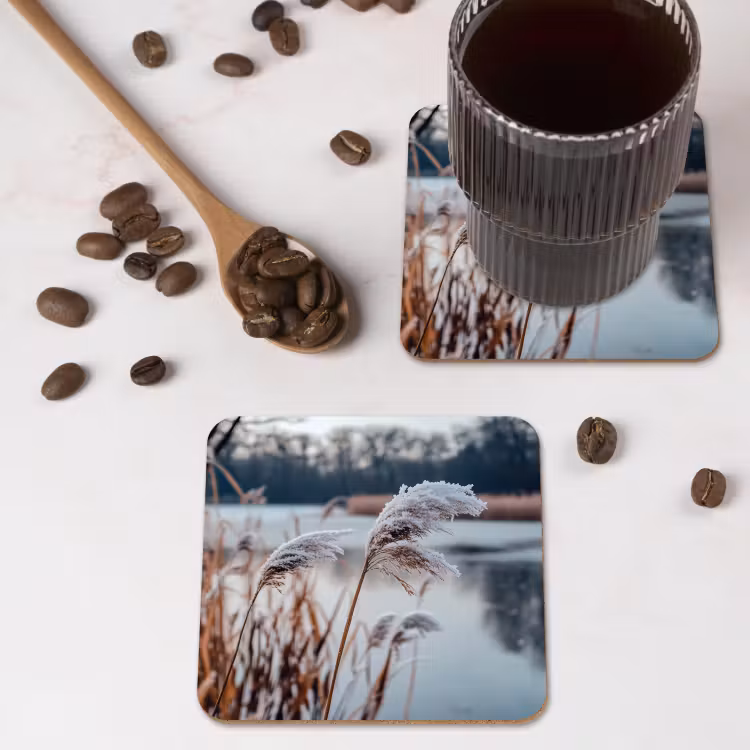 Onderzetter - Riet - Gras - Natuur - Winter - Meer — 4