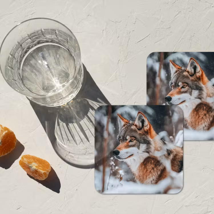 Onderzetter - Wolf - Sneeuw - Winter - Dieren - Natuur - Sneeuw — 2