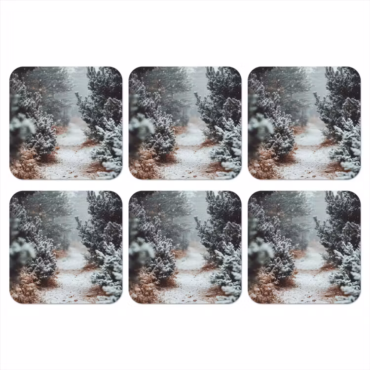 Onderzetter - Bos - Winter - Bomen - Natuur - Pad - Sneeuw — 1