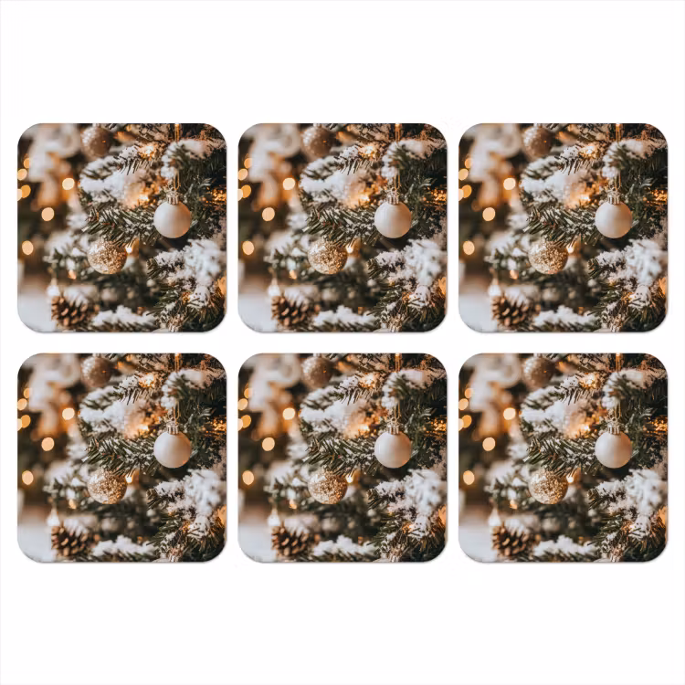 Onderzetter - Kerst - Kerstboom - Winter - Binnen - Sneeuw — 1