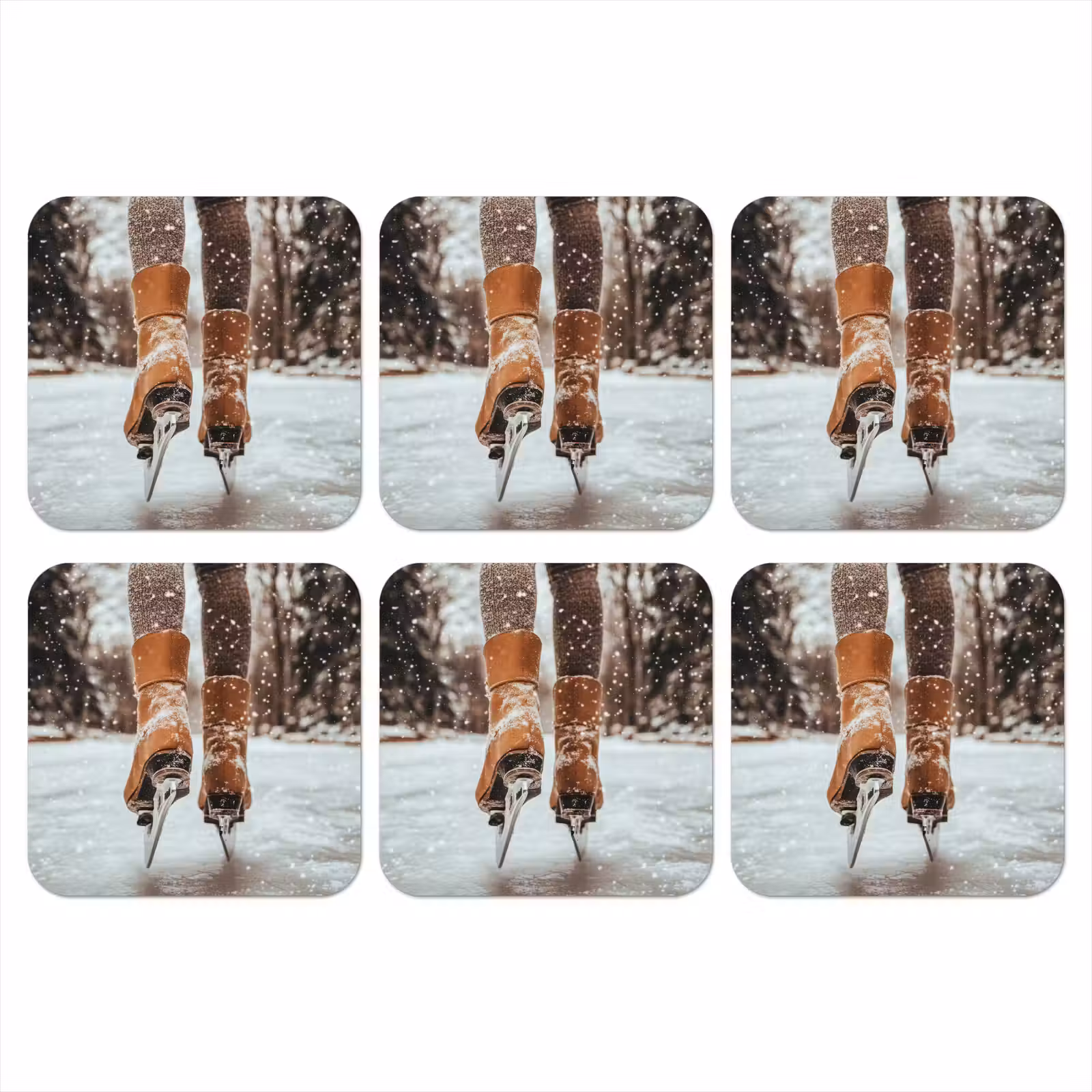 Onderzetter - Schaatsen - IJs - Winter - Sneeuw — 1