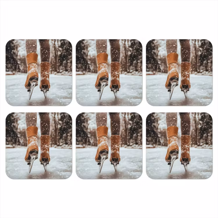 Onderzetter - Schaatsen - IJs - Winter - Sneeuw — 1