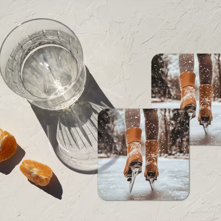 Onderzetter - Schaatsen - IJs - Winter - Sneeuw — 2