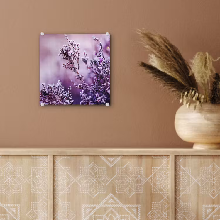 Glas schilderij - Lavendel - Winter - Bloemen - Paars — 6