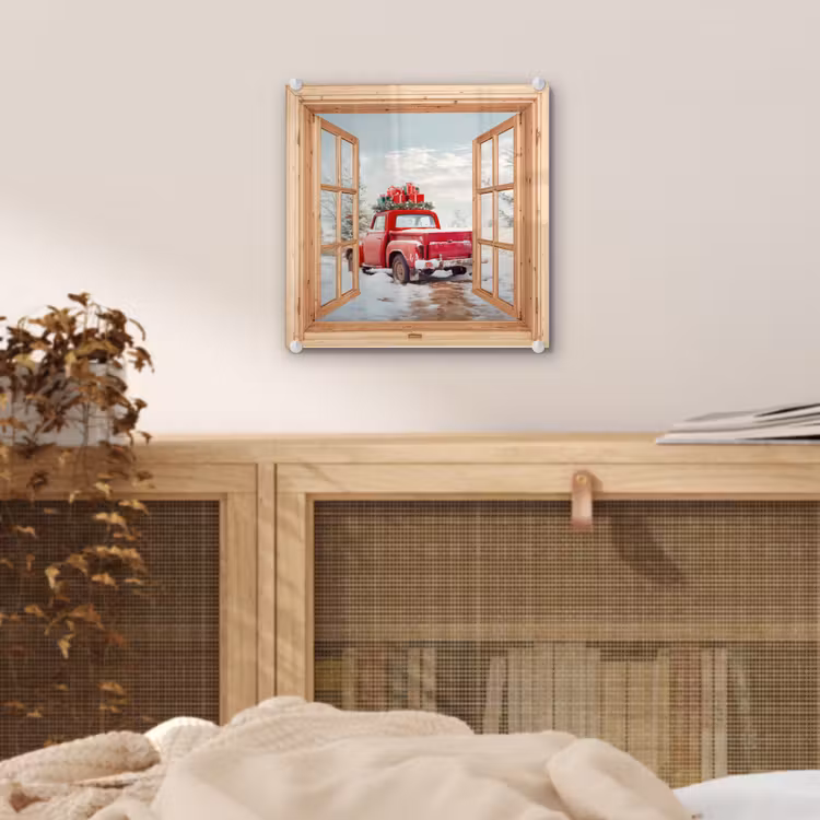 Glas schilderij - Doorkijk - Auto - Kerst - Cadeaus - Winter - Landschap — 5