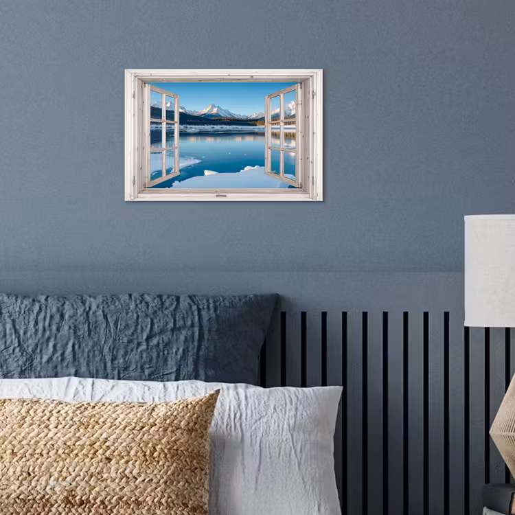 Poster - Landschap - Winter - Meer - Bergen - Uitzicht - Doorkijk - Licht — 3