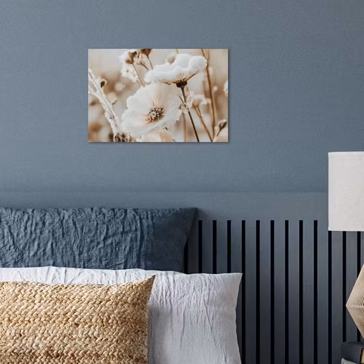 Poster - Bloemen - Winter - Wit - Sneeuw - Beige — 3