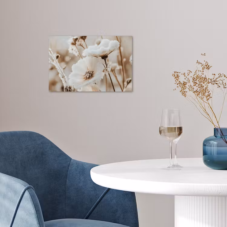 Poster - Bloemen - Winter - Wit - Sneeuw - Beige — 4