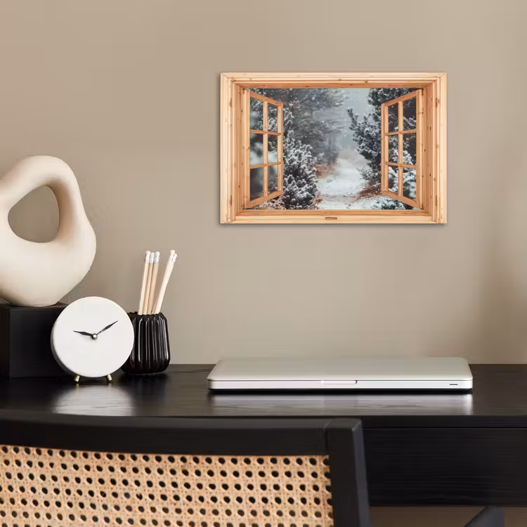 Poster - Bos - Winter - Bomen - Natuur - Pad - Doorkijk — 2