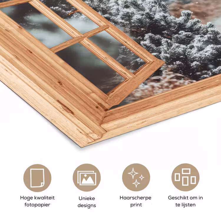 Poster - Bos - Winter - Bomen - Natuur - Pad - Doorkijk — 5