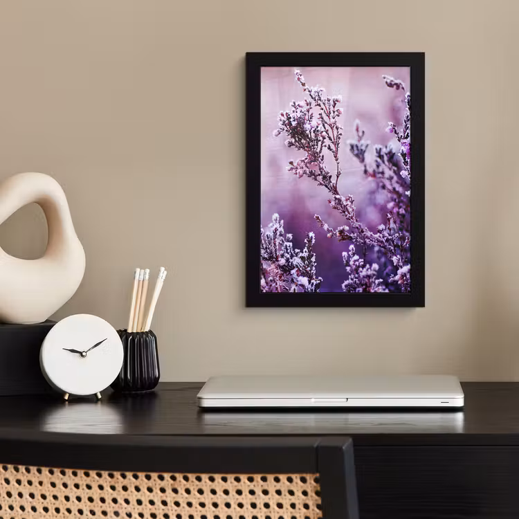 Poster met lijst - Lavendel - Winter - Bloemen - Paars — 3