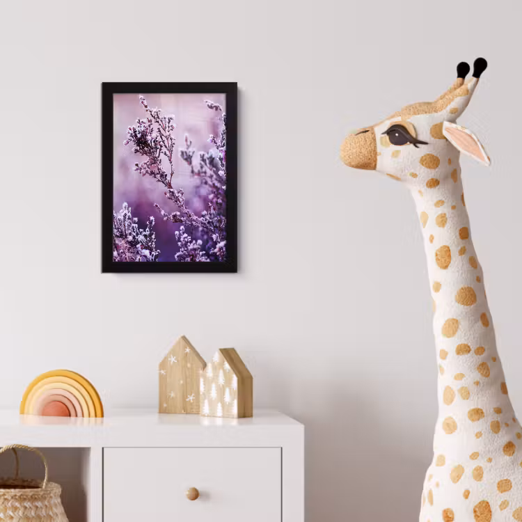 Poster met lijst - Lavendel - Winter - Bloemen - Paars — 5