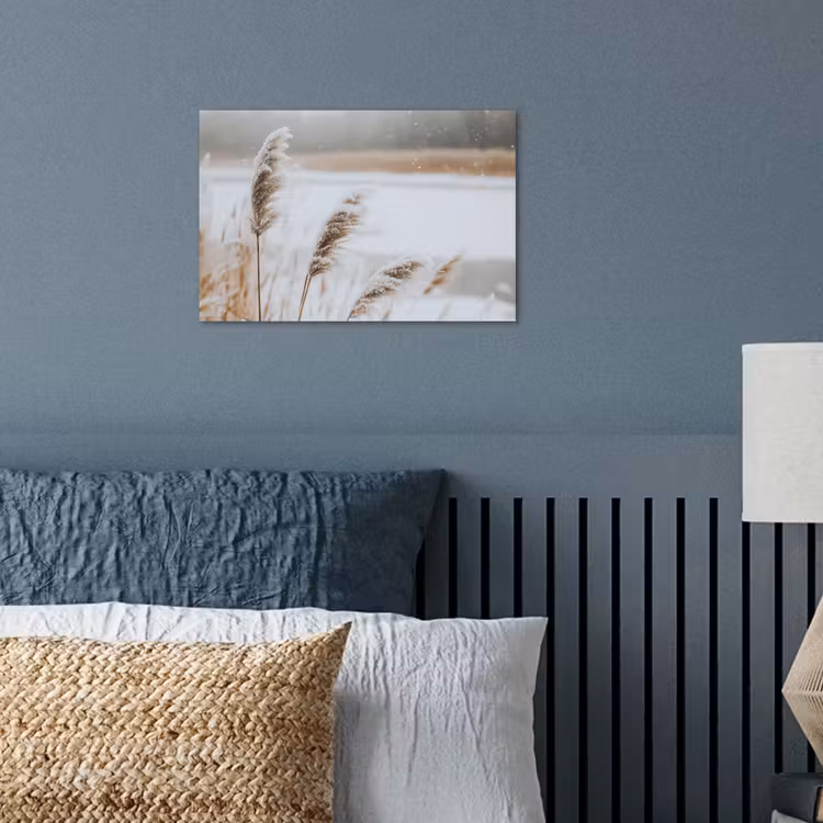 Poster - Riet - Meer - Winter - Natuur - Sneeuw - Beige — 3