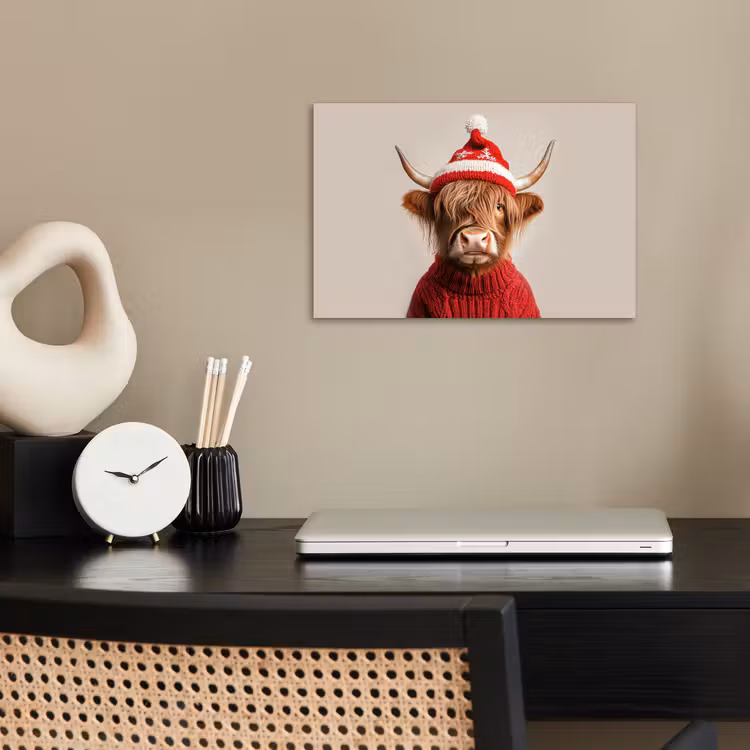 Poster - Schotse Hooglander - Kerst - Muts - Trui - Winter — 2