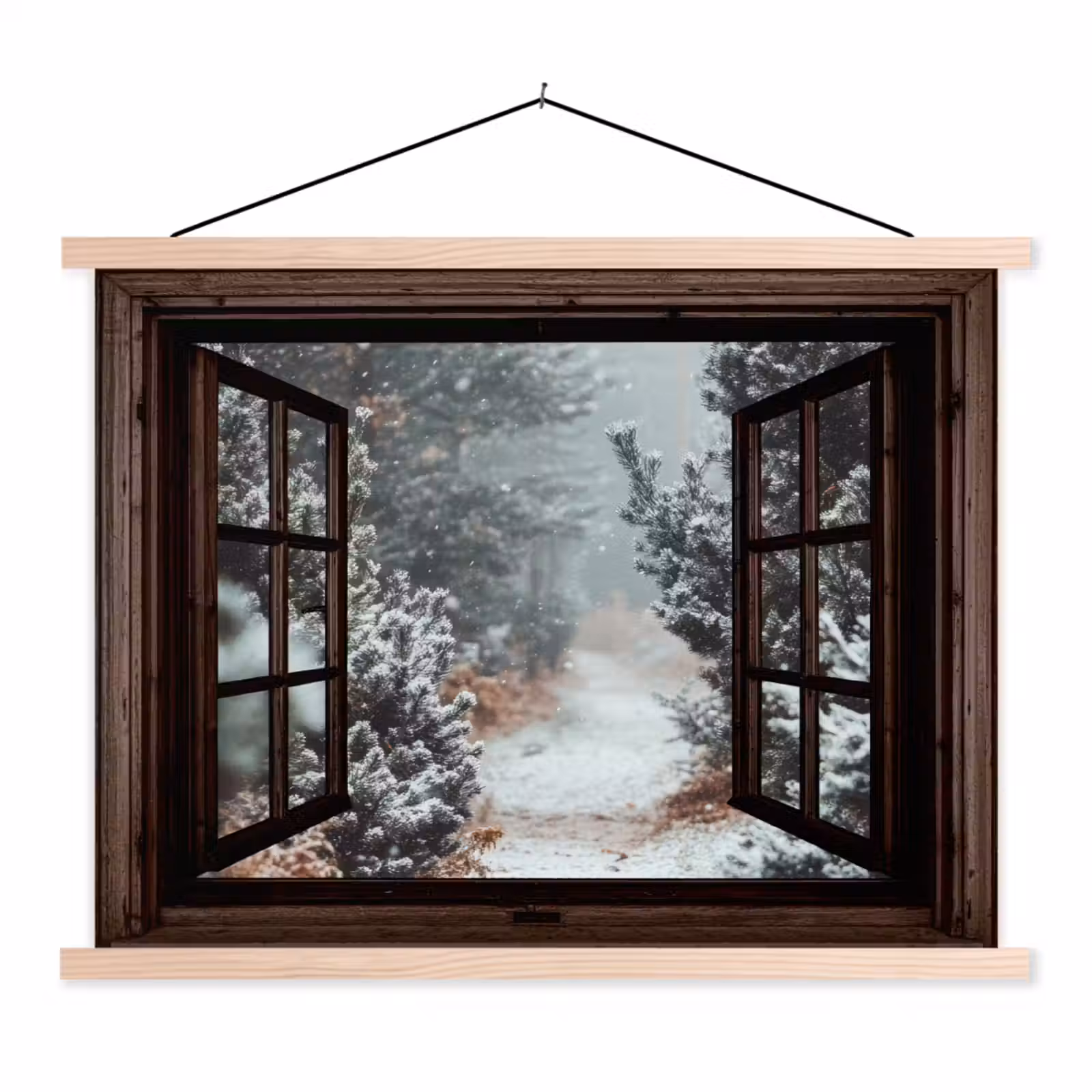 Schoolplaat - Bos - Winter - Bomen - Natuur - Pad - Doorkijk — 1