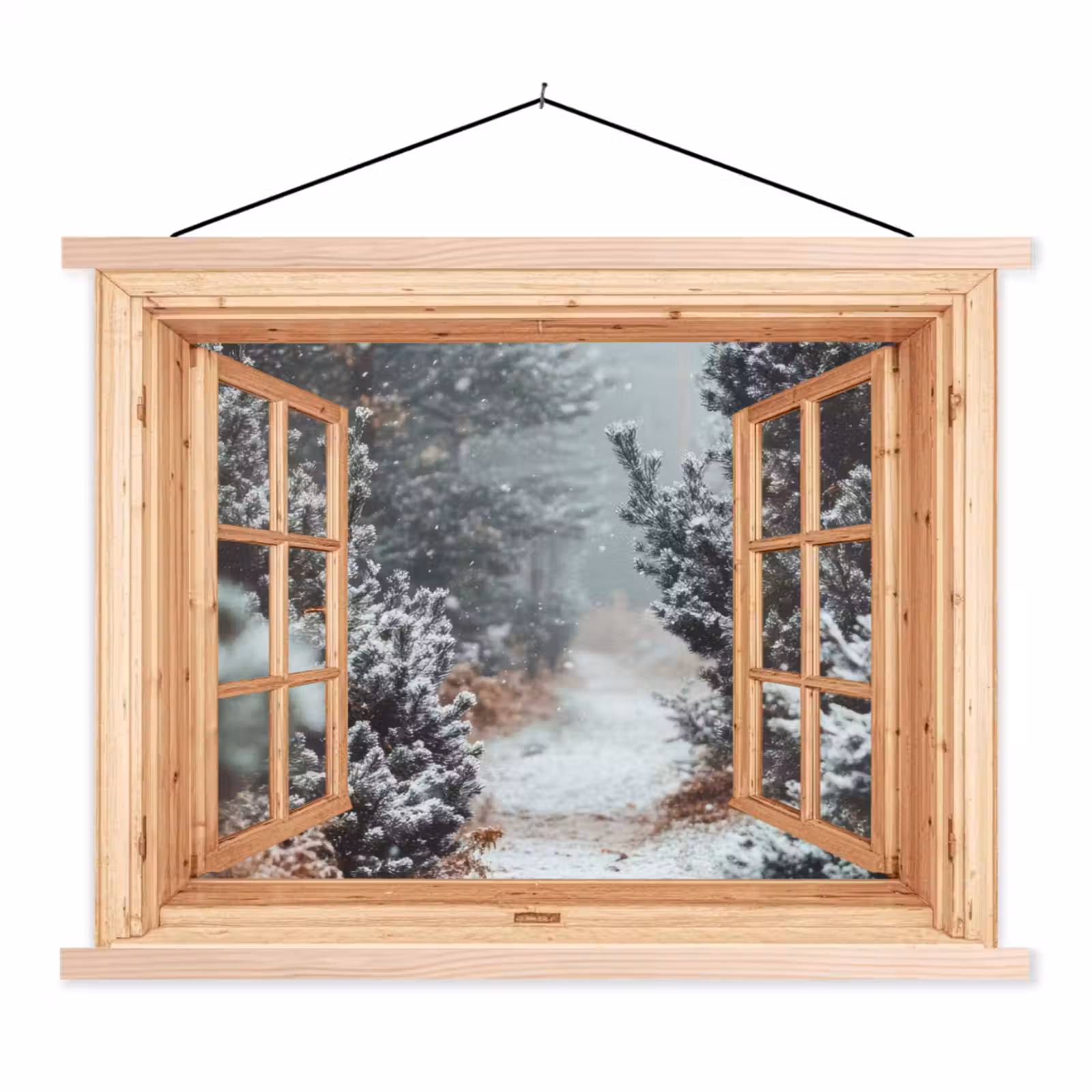 Schoolplaat - Bos - Winter - Bomen - Natuur - Pad - Doorkijk — 1
