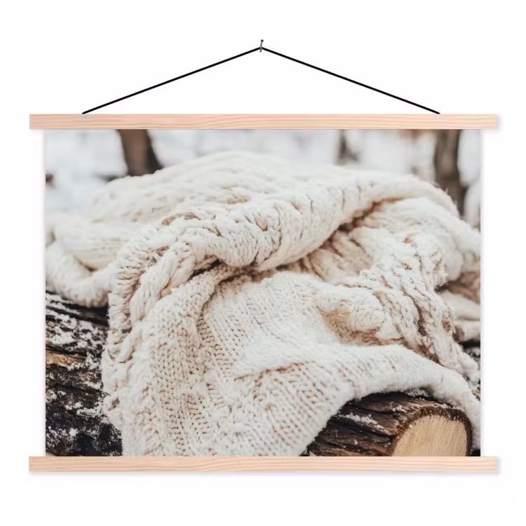 Schoolplaat - Deken - Wit - Boomstronk - Winter - Sneeuw — 1