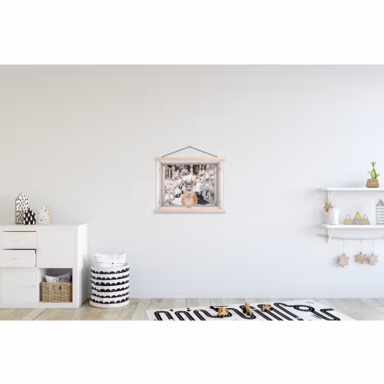 Schoolplaat - Doorkijk - Hert - Sneeuw - Winter - Bos - Dieren - Natuur — 3