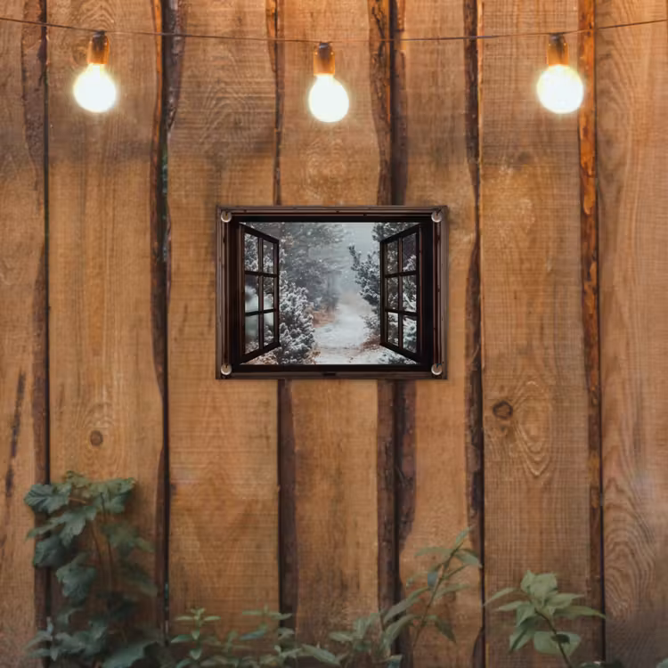 Tuinposter - Bos - Winter - Bomen - Natuur - Pad - Doorkijk — 2