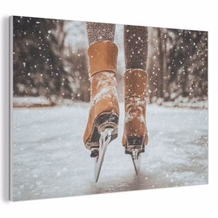 Akoestisch schilderij - Schaatsen - IJs - Winter - Sneeuw — 1