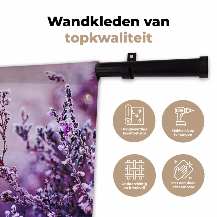 Wandkleed - Lavendel - Winter - Bloemen - Paars — 3