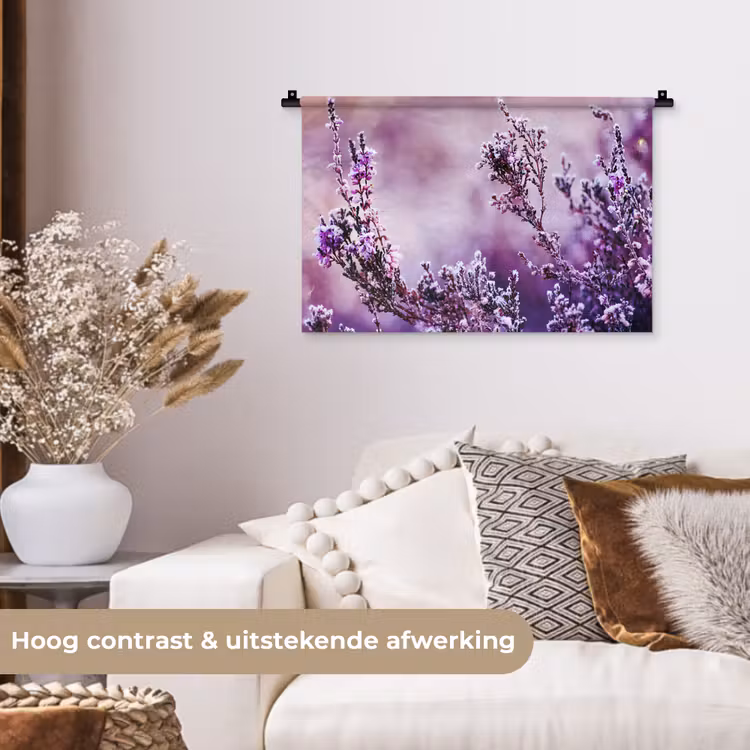 Wandkleed - Lavendel - Winter - Bloemen - Paars — 4