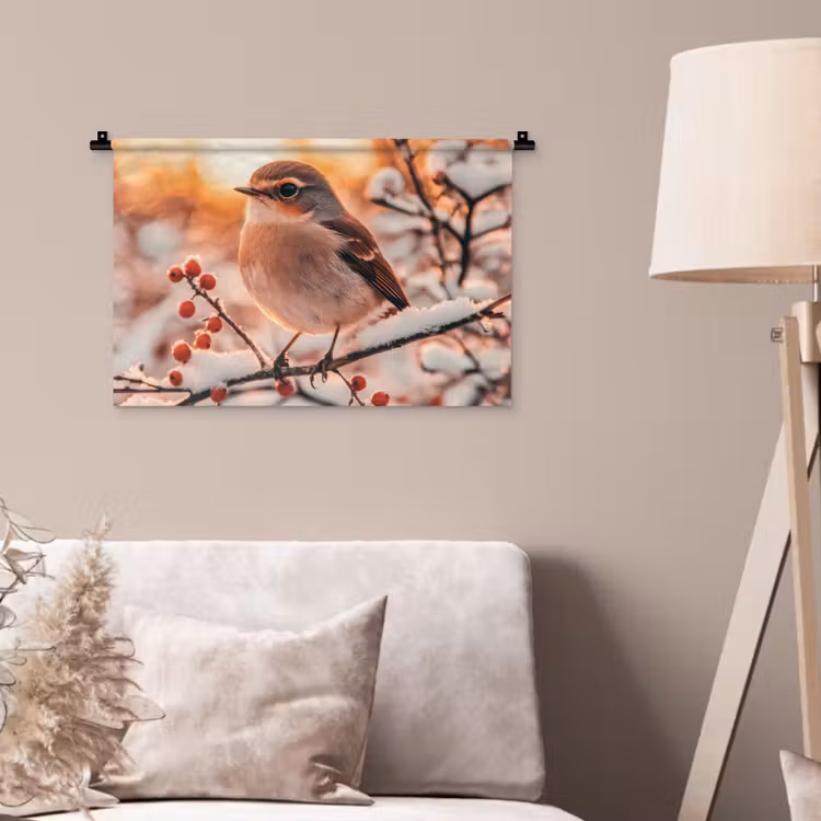 Wandkleed - Vogel - Tak - Winter - Dieren - Sneeuw — 2