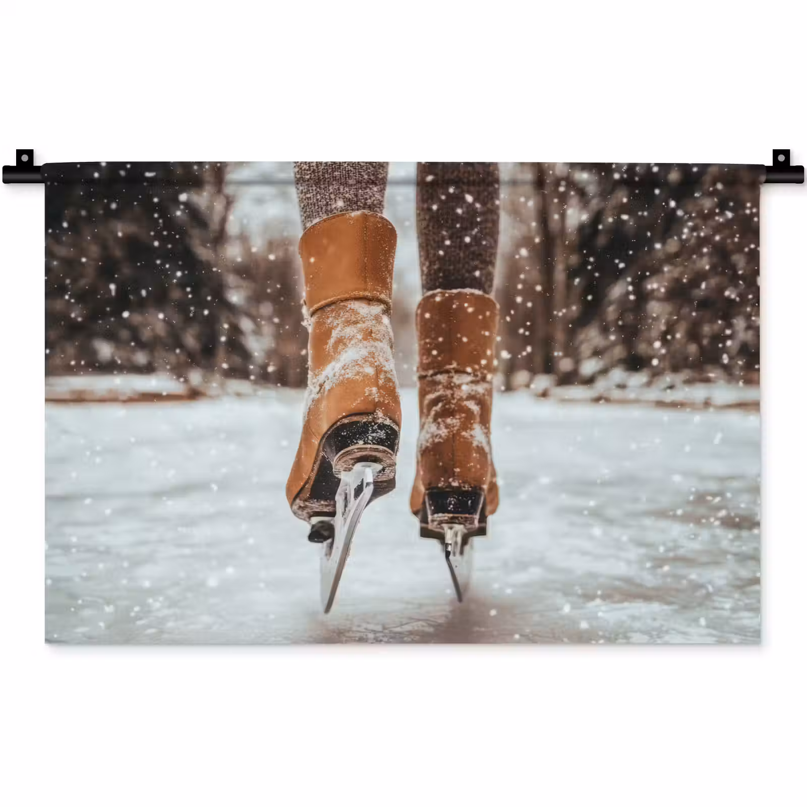 Wandkleed - Schaatsen - IJs - Winter - Sneeuw — 1