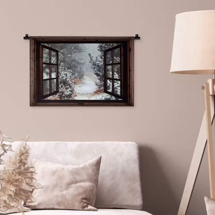 Wandkleed - Bos - Winter - Bomen - Natuur - Pad - Doorkijk — 2