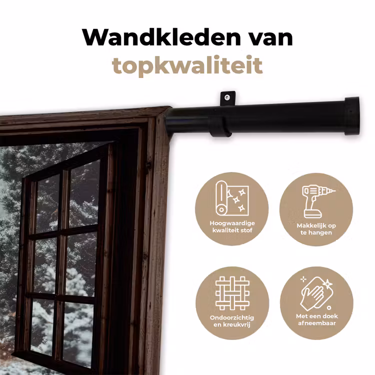 Wandkleed - Bos - Winter - Bomen - Natuur - Pad - Doorkijk — 3