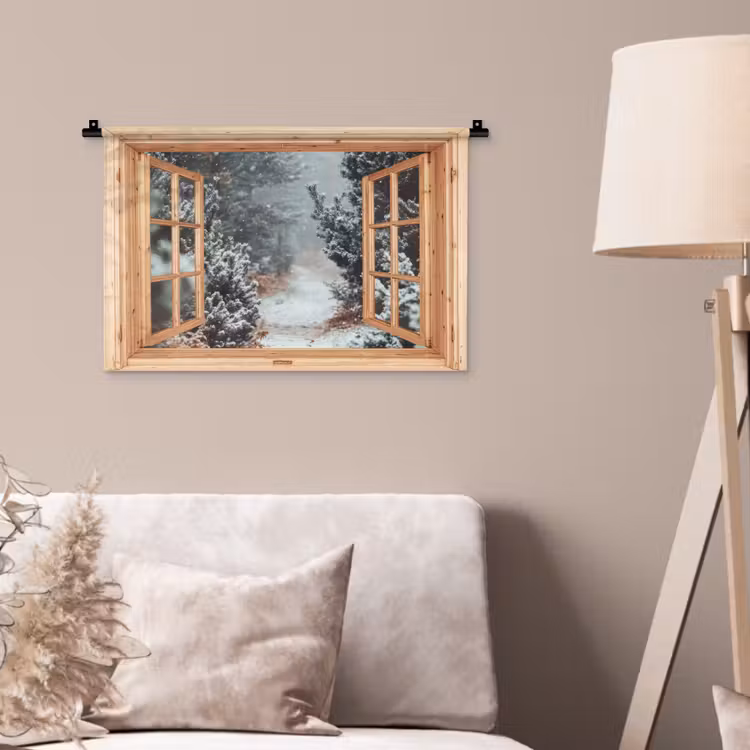 Wandkleed - Bos - Winter - Bomen - Natuur - Pad - Doorkijk — 2