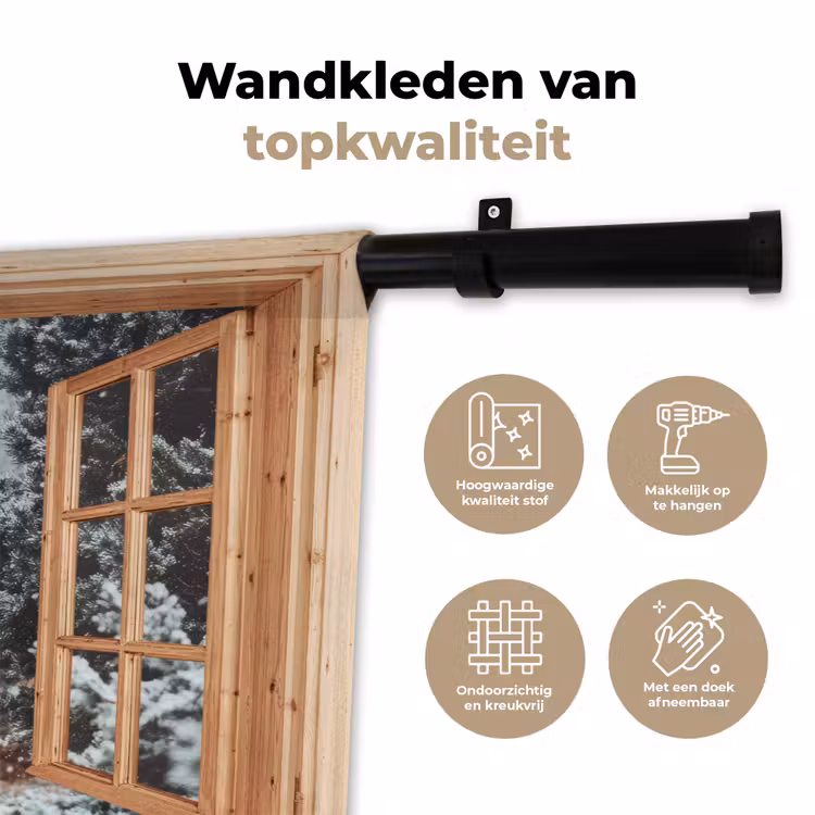 Wandkleed - Bos - Winter - Bomen - Natuur - Pad - Doorkijk — 3
