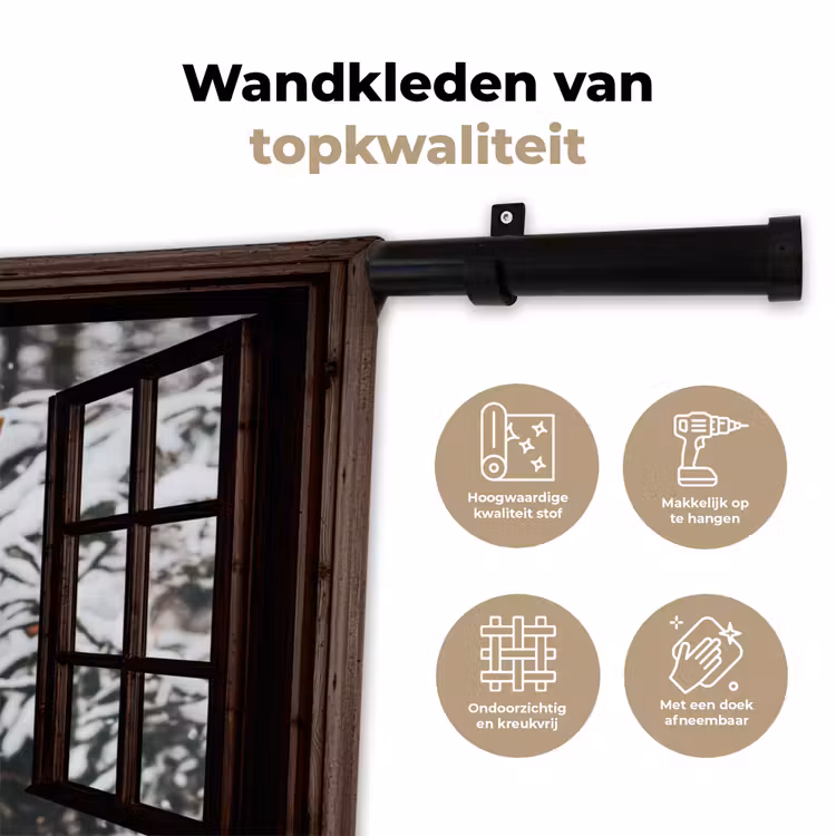 Wandkleed - Hert - Sneeuw - Winter - Bos - Dieren - Doorkijk — 3