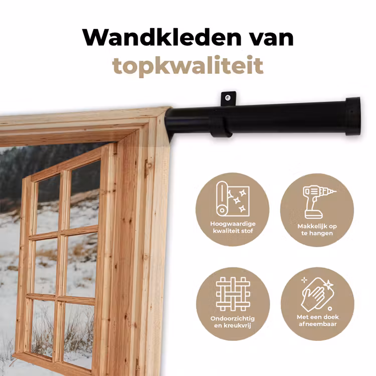 Wandkleed - Schotse Hooglander - Landschap - Landelijk - Bergen - Winter - Doorkijk — 3