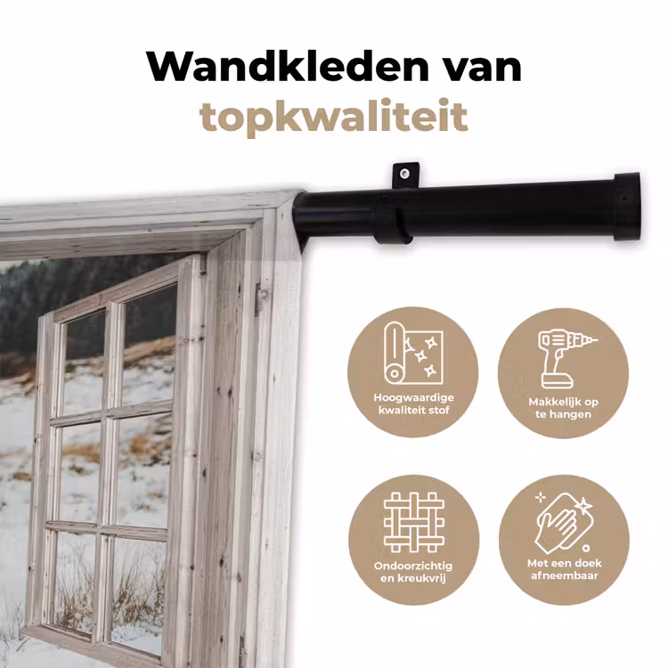 Wandkleed - Schotse Hooglander - Winterlandschap - Landelijk - Bergen - Doorkijk — 3