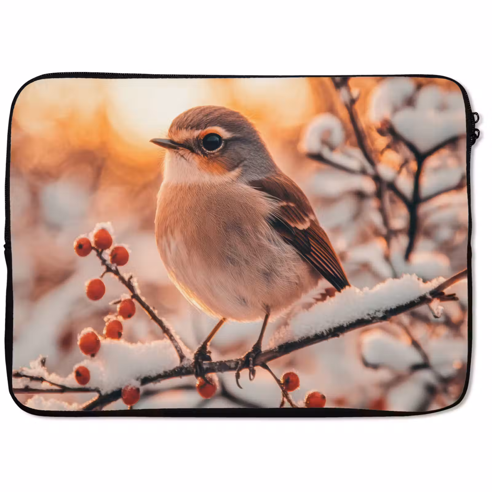 Laptophoes Vogel - Tak - Winter - Dieren - Sneeuw — 1