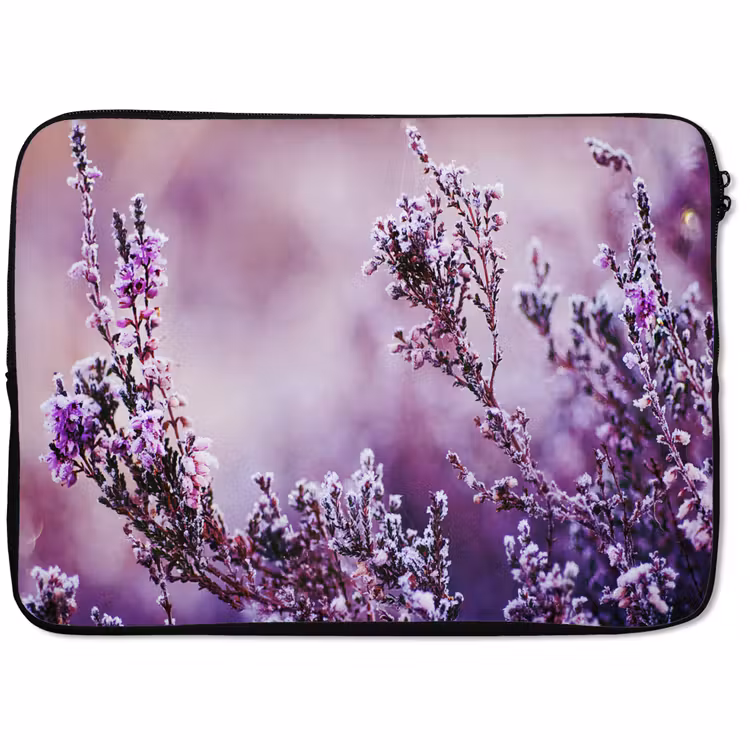 Laptophoes Lavendel - Winter - Bloemen - Paars — 1