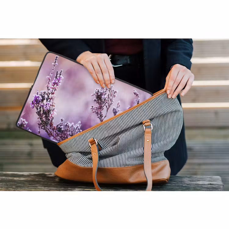 Laptophoes Lavendel - Winter - Bloemen - Paars — 4