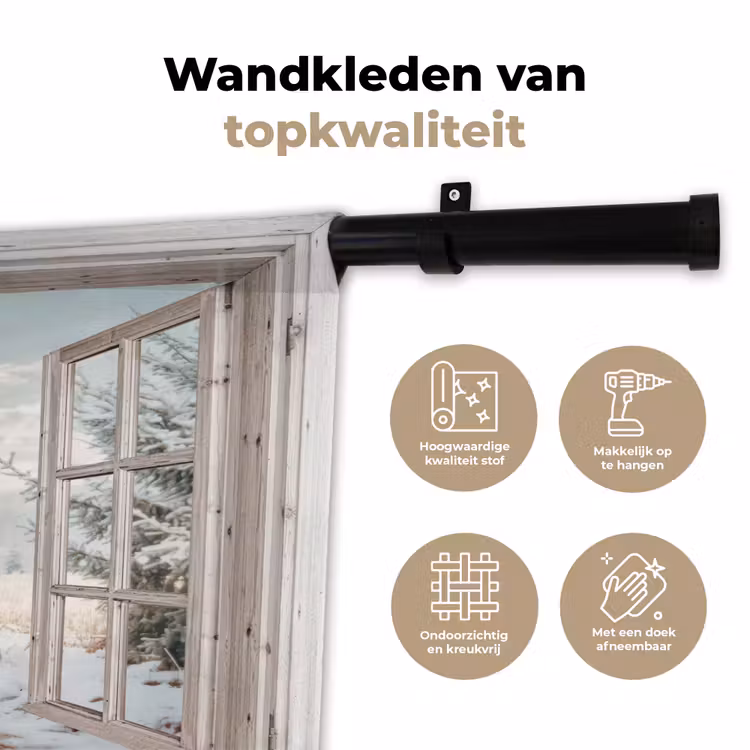 Wandkleed - Auto - Rood - Cadeaus - Winter - Kerst - Doorkijk - Wit — 3