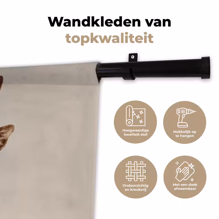 Wandkleed - Hert - Kerst - Muts - Dieren - Winter - Grappig — 3