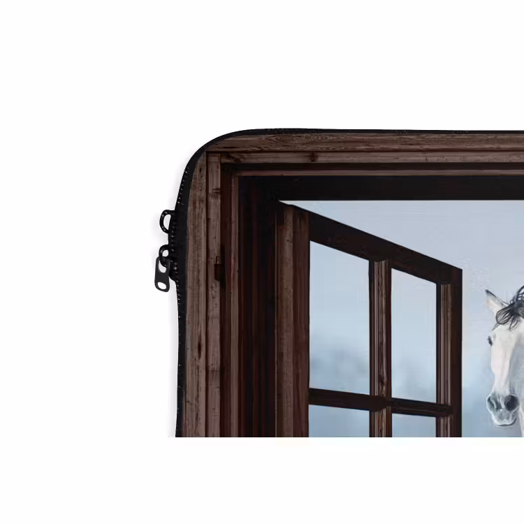Laptophoes Paarden - Winter - Dieren - Natuur - Doorkijk — 5