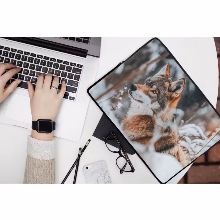 Laptophoes Wolf - Sneeuw - Winter - Dieren - Natuur - Sneeuw — 3