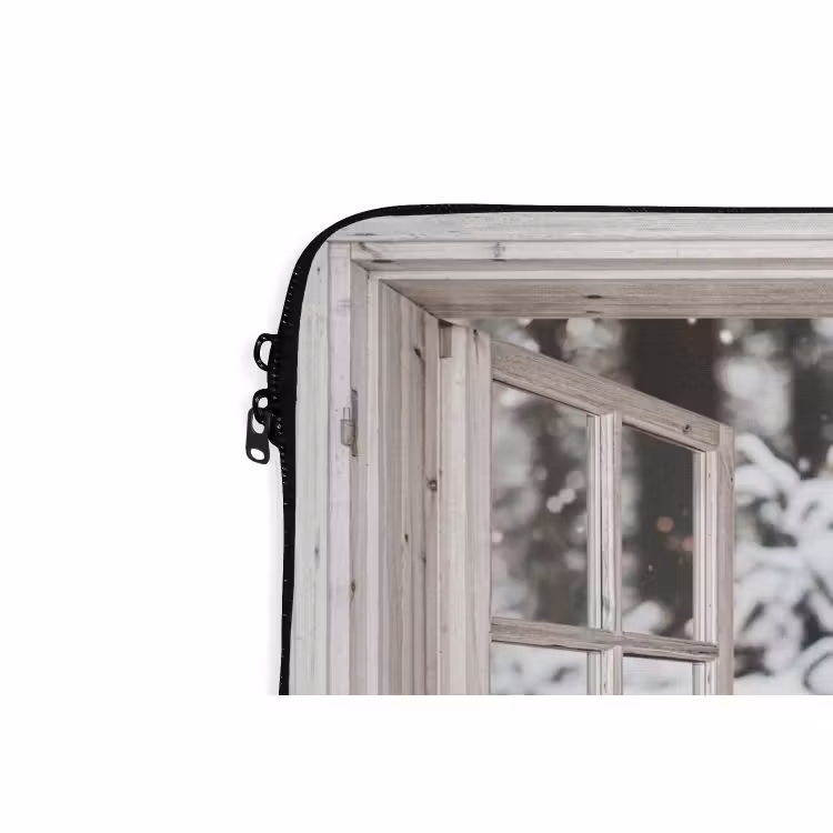 Laptophoes Doorkijk - Hert - Sneeuw - Winter - Bos - Dieren - Natuur — 5
