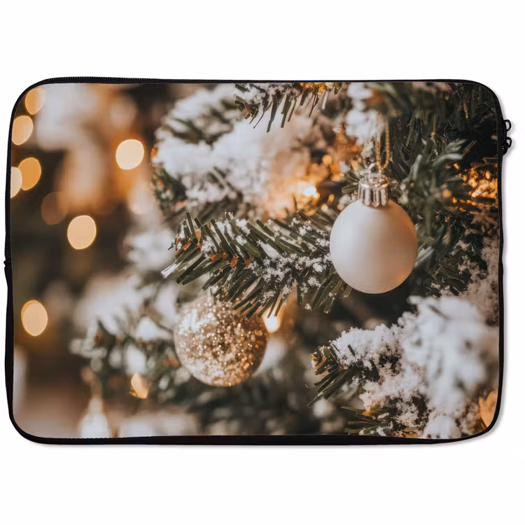 Laptophoes Kerst - Kerstboom - Winter - Binnen - Sneeuw — 1