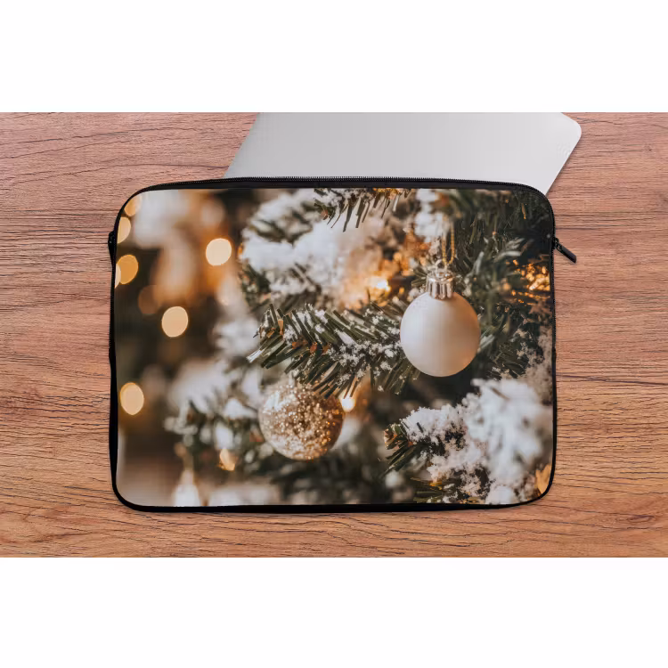 Laptophoes Kerst - Kerstboom - Winter - Binnen - Sneeuw — 2
