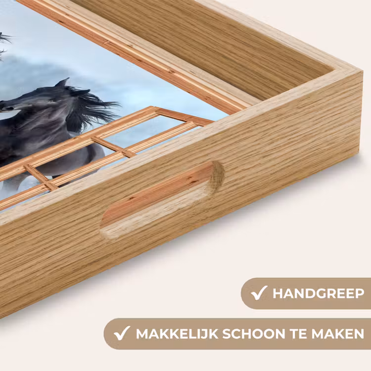 Dienblad - Doorkijk - Paarden - Winter - Dieren - Natuur - Hout — 5